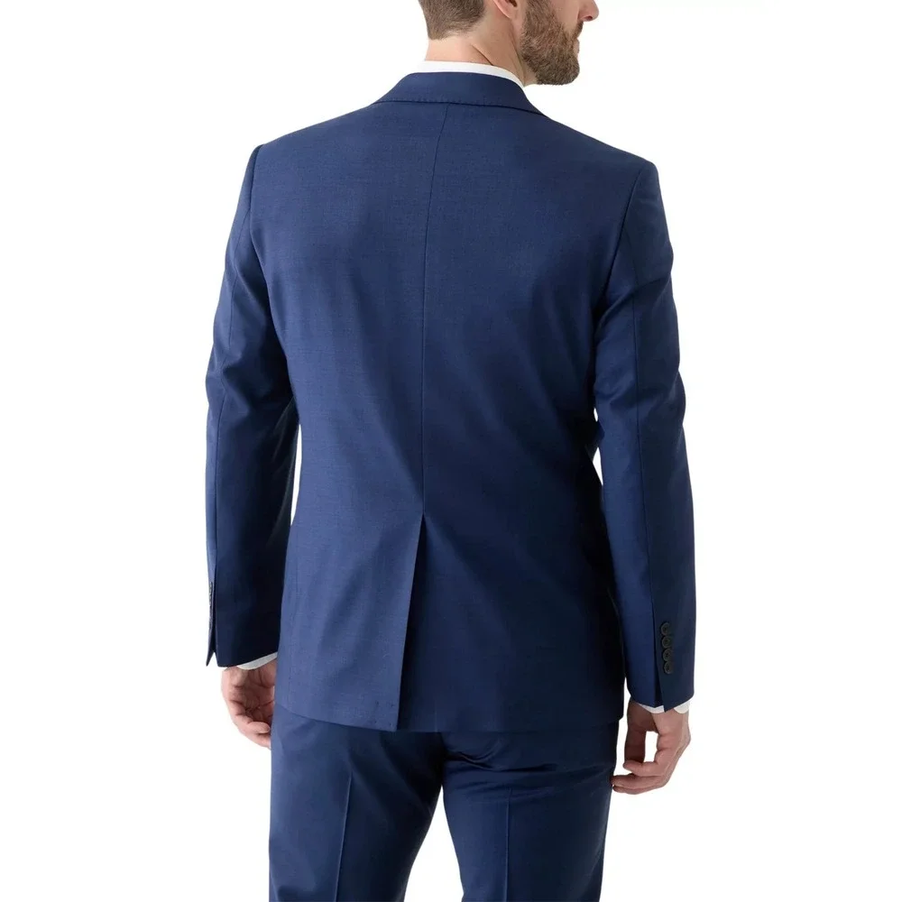 B By Brooks Brothers Men's Blue Classic-Fit‎ Stretch Wool Suit Jacket Size 54R